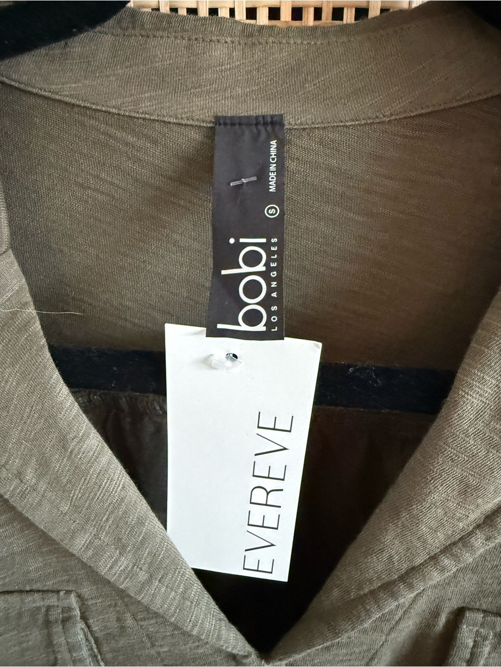 bobi Olive Utility Short-Sleeve V-Neck Tee - Picture 2 of 9